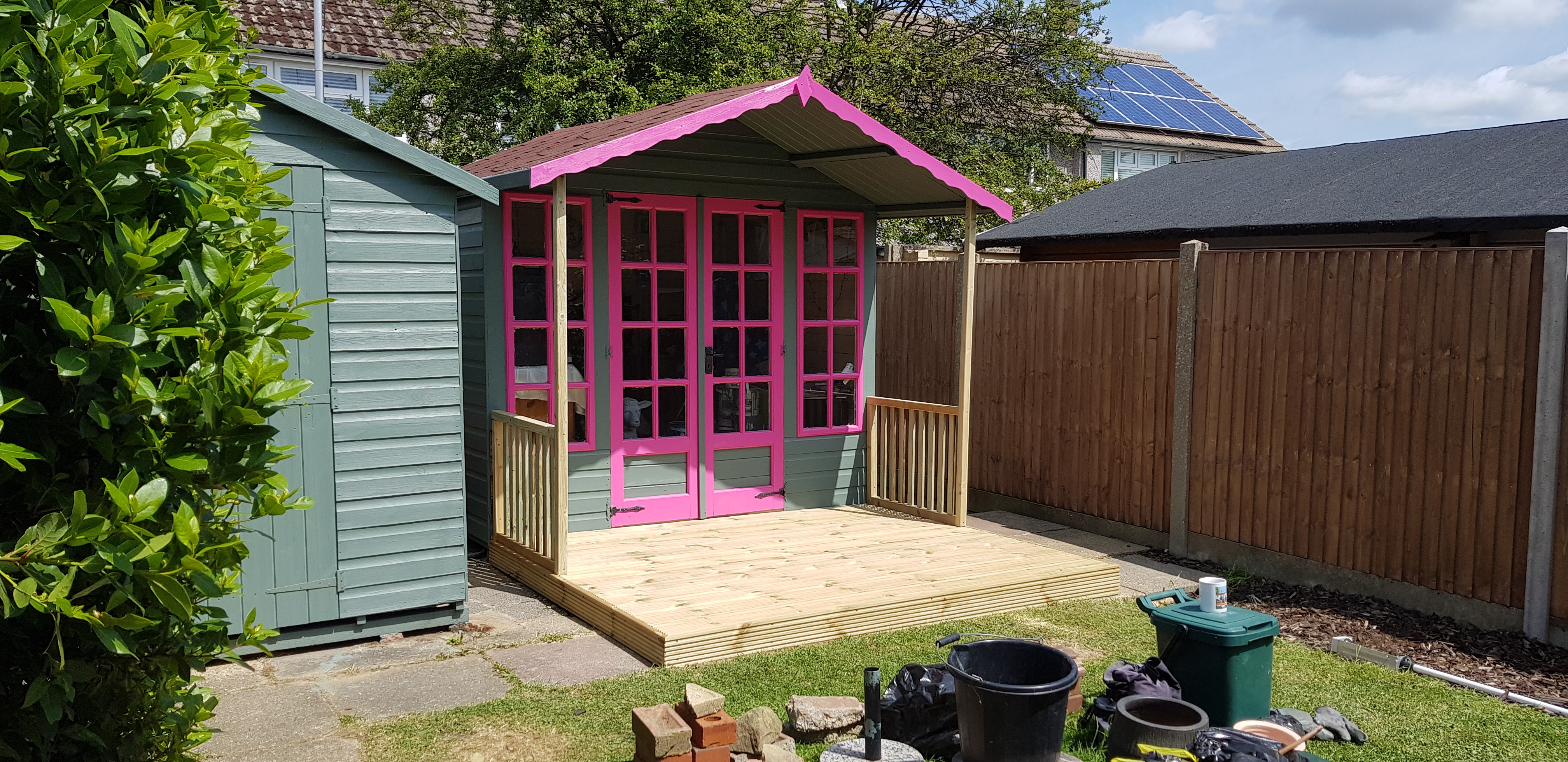 Replacement Decking & Handrails to Summer House