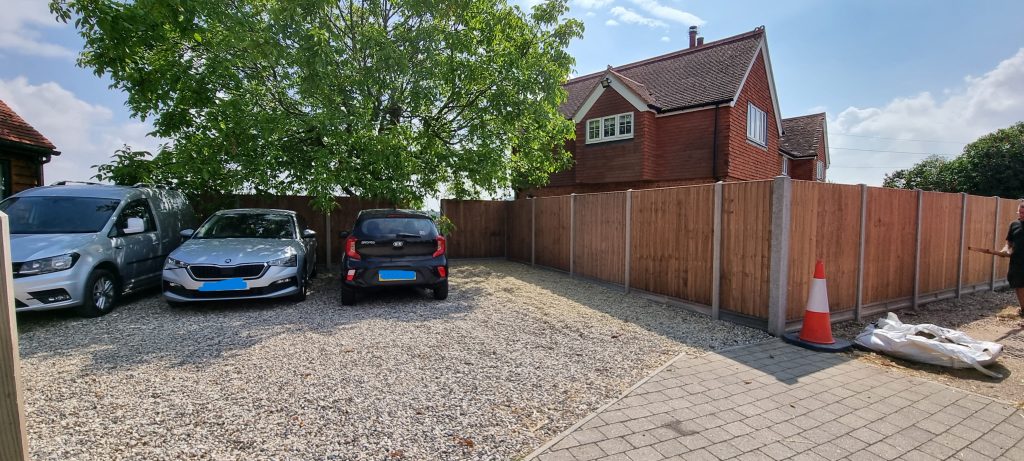 Closeboarded Fence With Driveway Extension