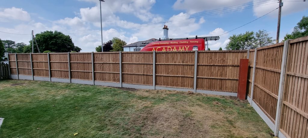 Garden View Of Closeboarded Fence Sheering